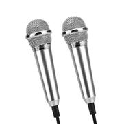 Toyvian Micrófono K Song para Smartphone Karaoke, Compacto Metal, Pack 2piezas Función Plug And Play para Grabación de Canciones Varios estilos