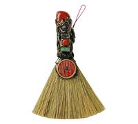 Toyvian Mini Colgante Escoba de Bruja de Cuarzo Natural Rojo Jaspe 15 CM Decoración Feng Shui para Altar Meditación y Disfraz Halloween Accesorio Exclusivo para Limpieza Energética