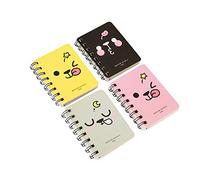 Toyvian Mini Cuadernos Pequeños Cuadernos Espirales Libros de Memo de Bolsillo Portátiles Lindos 4 Piezas