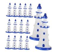 Toyvian Mini Faro Marino de Resina 15 Piezas para Decoración de Casas de Muñecas, Adorno Náutico Azul Detalles Realistas para Micro Paisaje y Ambientación Mediterránea