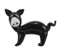 Toyvian Mini Figura de Burro Negro de Vidrio Soplado a Mano, Estatua Decorativa Pequeña para Escritorio y Estantería, Adorno de Animal Miniatura para Decoración del Hogar