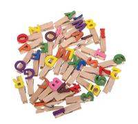 Toyvian Mini Pinzas de Madera Natural 35 CM 36 Piezas Letras y Números Clips para Fotos y Notas Organizador Multiusos para Escritorio y Decoración del Hogar