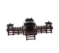 Toyvian Miniature Asian Architectural Pavilion Statue Aquarium Ornament For Zen Garden Terrarium and Bonsai Decor