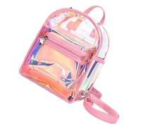 Toyvian Mochila Iridiscente Pequeña para Niñas Bolso Transparente Mini de Plástico Claro Mochila de Gelatina Ligera y Elegante Estilo Coreano para Eventos Estadio y Uso Diario