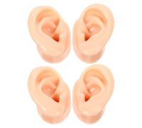 Toyvian Modelo de Oreja de Práctica de Silicona Blanda Color Carne 4 Piezas 2 Pares para Exhibición de Joyas y Auriculares Soporte Anatómico Realista para Acupuntura y Entrenamiento