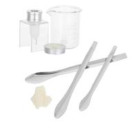 Toyvian Molde para lápiz labial con vaso medidor y cera, kit de 8 piezas para reparación y creación DIY, diseño portátil, apto para principiantes y entusiastas, uso en casa