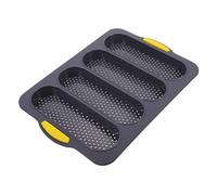 Toyvian Molde para Pan Francés de Silicona Antiadherente de 4 Ranuras, Color Gris Oscuro, Molde Flexible para Hornear Baguettes y Pan Tostado, Utensilio para Cocina y Desayuno Casero