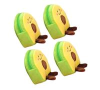 Toyvian Monedero Fácil de Llevar para Niña Forma de Aguacate de Peluche Llavero 4 Piezas, Color Verde para Viaje o Escuela