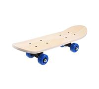 Toyvian Monopatín de Madera Vacío para DIY Tabla de Skate Infantil de Arce Natural para Graffiti y Manualidades Color Madera con Ruedas Azules
