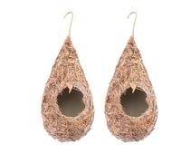 Toyvian Nido de Pájaro Colgante de Paja para Pájaros Hecho a Mano Diseño Tejido Cómodo Lugar y Canarios Hogar Paquete de 2 Unidades Varios Estilos Varios Estilos