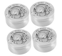 Toyvian Niños Caja De 4 Piezas Caja De Recogida De Lanugo Caja De Recuerdo De Organizador De Perdidos De Bebé Bebe De Metal Acero Inoxidable Niño Chinos Protector