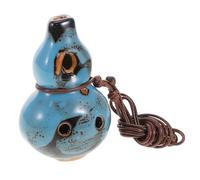 Toyvian Ocarina de Cerámica Azul Esmaltada con 6 Agujeros, Tono Alto Do, Instrumento Musical Clásico para Principiantes y Meditaciones, Diseño en Forma de Calabaza para Uso al Aire Libre