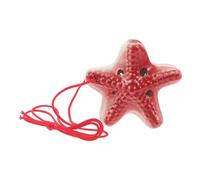 Toyvian Ocarina en Clave C en Forma de Estrella de Mar Roja de Cerámica Instrumento Portátil de Seis Agujeros para Niños y Adultos en Camping y Viajes