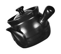 Toyvian Olla Estilo Retro de 3l de Cerámica Negra para Cocinar Medicina Tradicional Resistencia a Altas Temperaturas y Mango Antiquemaduras para Uso Doméstico
