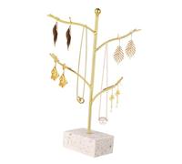 Toyvian Organizador de Joyas Dorado para Pendientes y Collares, Soporte de Aleación y Resina Diseño Único para Exhibición y Adorno