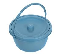 Toyvian Orinal Portátil Azul para Adultos y Personas Mayores, Inodoro Móvil de Plástico con Base Antideslizante, Bacinilla para Camping y Cuidado Personal, Orinal de Noche Fácil de