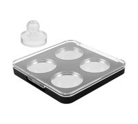 Toyvian Paleta de Sombras de Ojos Magnética Vacía Negra con 4 Bandejas Redondas de Metal de 36,5mm para Maquillaje Diario y Viaje, Estuche Ligero y Resistente