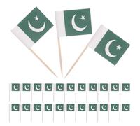 Toyvian Palillos Banderas de Pakistán 200 Unidades Mini Banderines para Cócteles y Aperitivos Decoración para Tartas y Frutas Fiestas Deportivas y Celebraciones