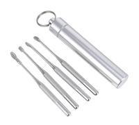 Toyvian Palillos Para Oídos Espiral Herramientas De Limpieza De Cerumen Estuche Hechas De Acero Inoxidable Para Eliminar La Cera Del Oído El Hogar