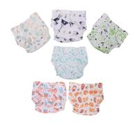 Toyvian Pañales de Tela Lavables para Bebés Recién Nacidos, Set de 6 Unidades con Estampados Divertidos, Pantalones de Entrenamiento Absorbentes y Reutilizables para Ropa Interior