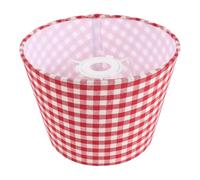 Toyvian Pantalla de lámpara cilíndrica de tela con estampado a cuadros blancos y rojos, compatible con bombillas E14/E27, tamaño 20x15x14.5 cm, para salón y dormitorio, fácil