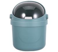 Toyvian Papelera de Escritorio Mini con Tapa Azul Cubo de Basura Pequeño de Plástico para Oficina y Dormitorio Compacto y Portátil 218 X 149 X 14 CM Organizador de Residuos para