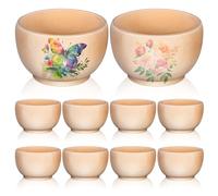 Toyvian Paquete de 12 cuencos de madera, mini cuencos sin terminar para salsa, cuencos de condimentos, tazas de condimentos, frutos secos, dulces, frutas, aperitivos y aperitivos