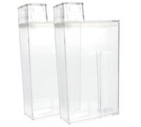 Toyvian Paquete de 2 Cubos Transparentes para Detergente Polvo Contenedores Rellenables de Gran Capacidad para Almacenamiento de Loción Caja Multiusos para Lavandería Hogar y Uso