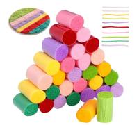 Toyvian Paquete de 30 Piezas de Hilo Acrílico para Tejer y Latch Hook, Hilo Único para DIY y Creación de Alfombras, Cojines y Manualidades Coloridas Color Aleatorio