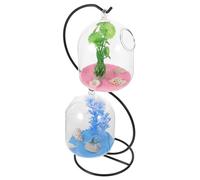 Toyvian Pecera De Cristal Transparente Soporte De Hierro Pecera Colgante para Betta