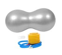 Toyvian Pelota de Pilates con Forma de Cacahuete de PVC Plata con Inflador, Capacidad de Carga Fuerte y Tacto Cómodo para Masaje y Entrenamiento Corporal