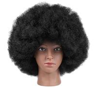 Toyvian Peluca Afro Rizada Negra 1pieza para Mujeres Negras Cabello Sintético Suave y Resistente al Calor Peluca Corta para Cosplay Fiestas Temáticas y Halloween Estilo Natural y