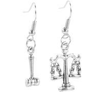 Toyvian Pendientes Colgantes De Mujer Temática De Justicia y Balanza, Joyería Para Abogados, Estilo Moderno, Acero Ligero, Uso Diario y Obsequio Para Abogados, Par Único