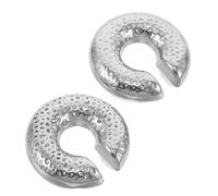 Toyvian Pendientes de Clip Tipo Ear Cuff Redondos Gruesos de Acero de Titanio sin Perforación Color Acero Diseño Geométrico para Mujer y Hombre Uso Diario y Festivales