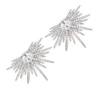 Toyvian Pendientes de Estrella con Circonita Cúbica para Mujer Brillantes y Elegantes Diseño de Tachuela Luminoso Accesorio de Bisutería para Bodas y Eventos Especiales