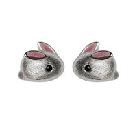 Toyvian Pendientes de Plata S925 Diseño Creativo de Conejo, Pequeños y Delicados, Ideales para Mujer y Fiesta Hawaiana, Accesorios Originales y Sencillos