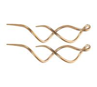 Toyvian Pendientes Espiral para Mujer Colgantes y Largos, Acero Inoxidable Dorado, Diseño Enhebrado Curvo, Uso Diario y Ocasiones Obsequios, Pack 2 Piezas