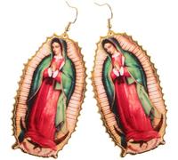 Toyvian Pendientes Vintage de Acrílico Resistentes para Mujer Diseño Ovalado Creativo Toque Religioso Pendientes Colgantes para Fiestas Banquetes y Uso Diario Color Color Aleatorio