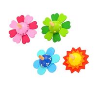 Toyvian Peonzas de Madera Giratorias para Niños, Juego Educativo de 4 Piezas Diseño de Flor, Colores Cambiantes, Juguete Giroscópico para Bebés y Fiestas Infantiles Color Aleatorio