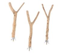 Toyvian Percha de Madera Natural para Loros de Pie Duraderos, Juego Masticable Multicolor para Aves Pequeñas, Medianas y Grandes, Juguete Adecuado para Jaulas y Mascotas Domésticas