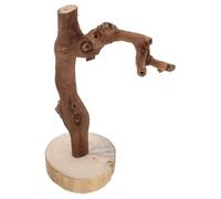 Toyvian Percha para Loros de Madera Natural con Base de 20 Cm, Soporte de Entrenamiento para Aves, Accesorio para Jaulas y Puesto de Mesa para Pájaros Domésticos Estilo Estilo Aleatorio