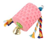 Toyvian Piedra Molienda para Pájaros con Campana Interactiva Juguete Colgante para Periquitos y Bloque Mineral Estimulante para Afilar y Saludable