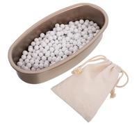 Toyvian Piedra Refractaria para Horno con Pesas Cerámicas para Repostería Acelera el Horneado y Mejora Textura Crujiente Panes Tartas y Masas Incluye Bolsa Bandeja Dorada