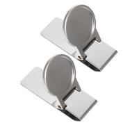Toyvian Pinza para Billetes de Acero Inoxidable 2 Piezas, Clip Metálico Compacto y Portátil para Guardar Dinero, Multifunción para Oficina y Uso Diario, Diseño Liviano y Resistente