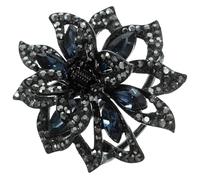 Toyvian Pinza Pelo Forma de Flor, Metal y Gemas de Imitación, Práctica y Cómoda, Color Negro, Adecuado para Ejercicio y Navidad