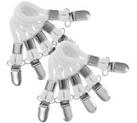 Toyvian Pinzas Metálicas Resistentes para Colgar Toallas de Cocina y Baño con Cuerda de Algodón Paquete de 10 Piezas Clips Antióxido en Color Crema para Uso Doméstico y