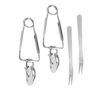 Toyvian Pinzas para Caracoles de Acero Inoxidable Tenedores para Ostras, 4 Piezas, Multifuncionales para Cocina y Restaurante, Pinzas Pequeñas de Mano para Servir y Manipular Alimentos