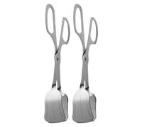 Toyvian Pinzas para Servir de Acero Inoxidable 2 Piezas Mango Resistente al Calor y Diseño Cómodo para Cocina y Servir Pan o Bistec
