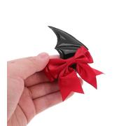 Toyvian Pinzas Pelo de Halloween 2 Pares Lazo y Alas de Murciélago Accesorios Espeluznantes de Demonio Negro y Rojo Ideales para Cosplay Disfraces y Manualidades
