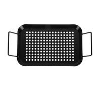 Toyvian Placa de Parrilla Antiadherente para Barbacoa Mango, Acero Inoxidable, Fácil de Limpiar, Adecuado para Asar Verduras y Carne al Aire Libre